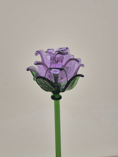 Amethyst Lisianthus- Handblown Glass Flower