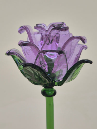 Amethyst Lisianthus- Handblown Glass Flower