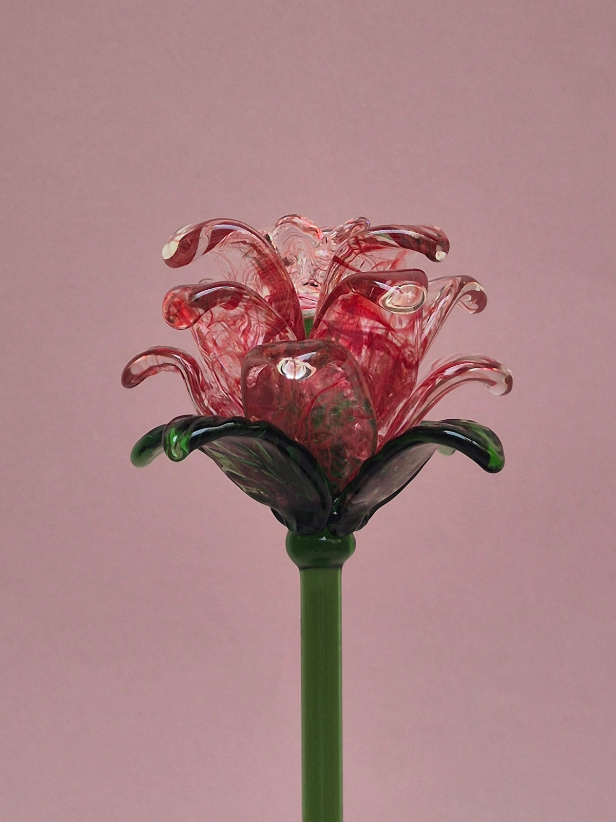 Rosalina Lisianthus- Handblown Glass Flower-Full Bouquet