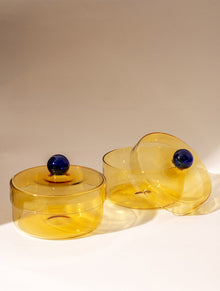 Aurora Glass Jar - Yellow (Set of 2)