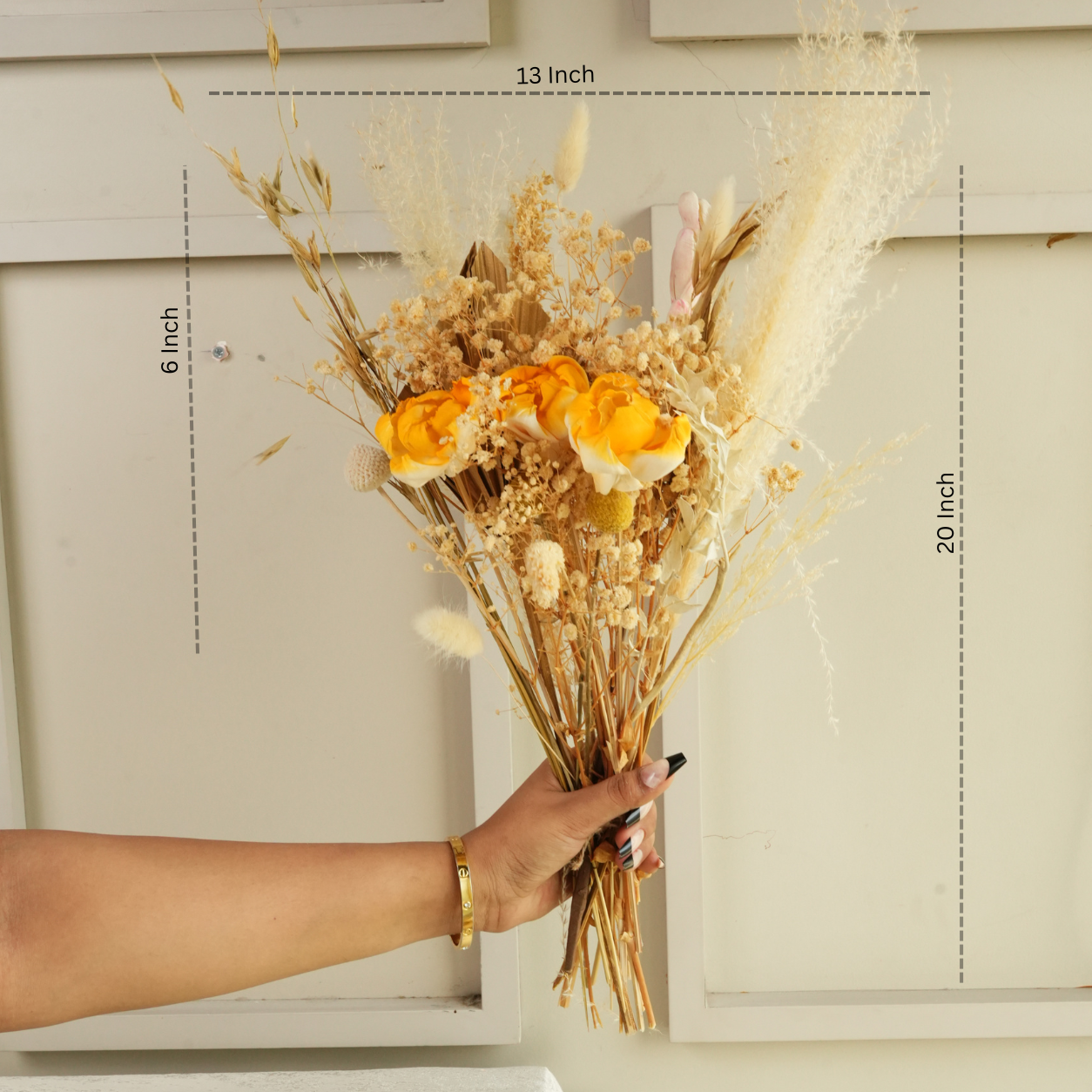 Matcha Muse Sculpted Vase with Dried Flowers | Modern Decorative Vase
