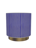 Inlay Drum Side Table with Base - Waterfall