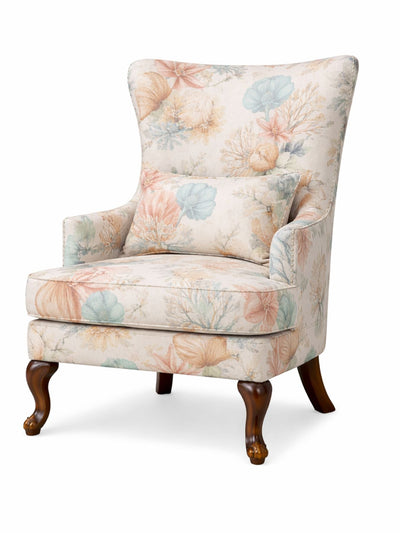 Esten Floral Wingback Accent Chair
