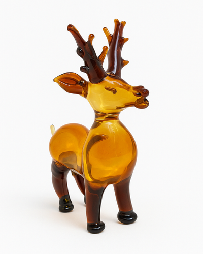 Amber Stag — Handblown Glass Sculpture
