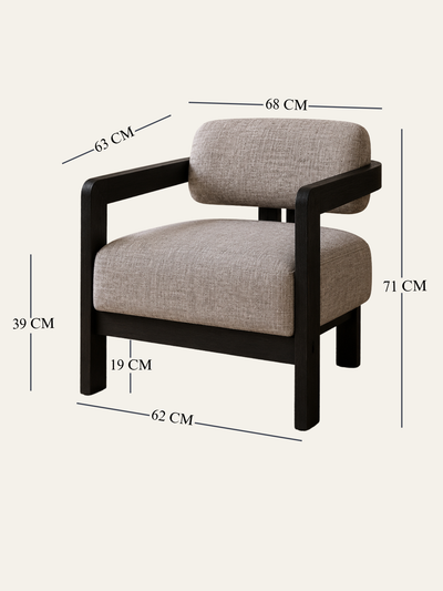 Kayra Accent Chair in Black Teak Wood Finish