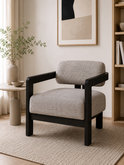 Kayra Accent Chair in Black Teak Wood Finish