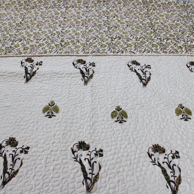 Anand Bagh-Handblock Quilted bedCover