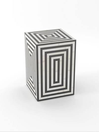 Inlay Rectangular Bedside Table - Layla
