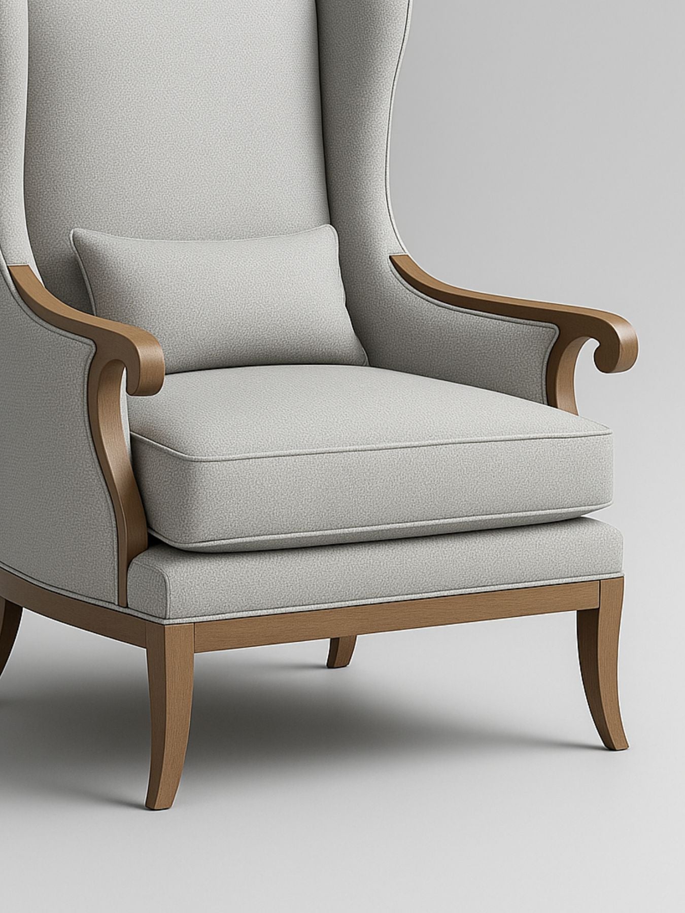 Premium Wingback Lounge Chair with Modern Velvet Fabric with Cushion