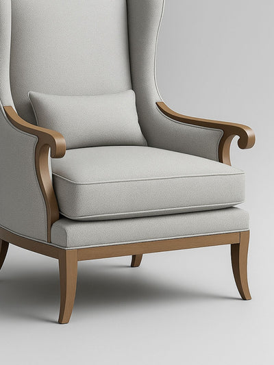 Premium Wingback Lounge Chair with Modern Velvet Fabric with Cushion