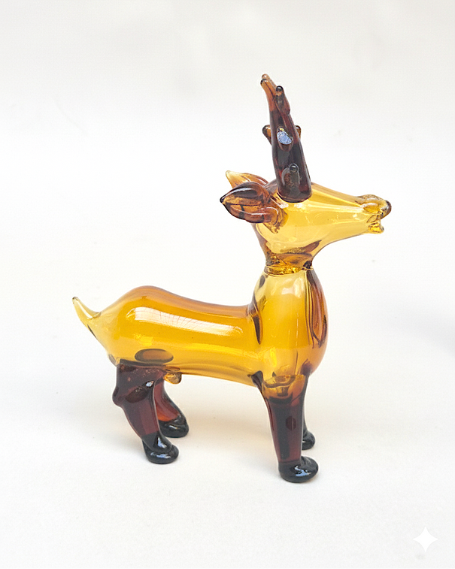 Amber Stag — Handblown Glass Sculpture