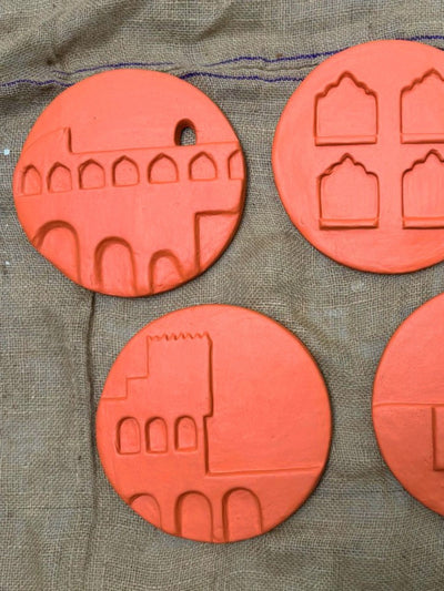 Plates of Earth III Terracotta Wall Art