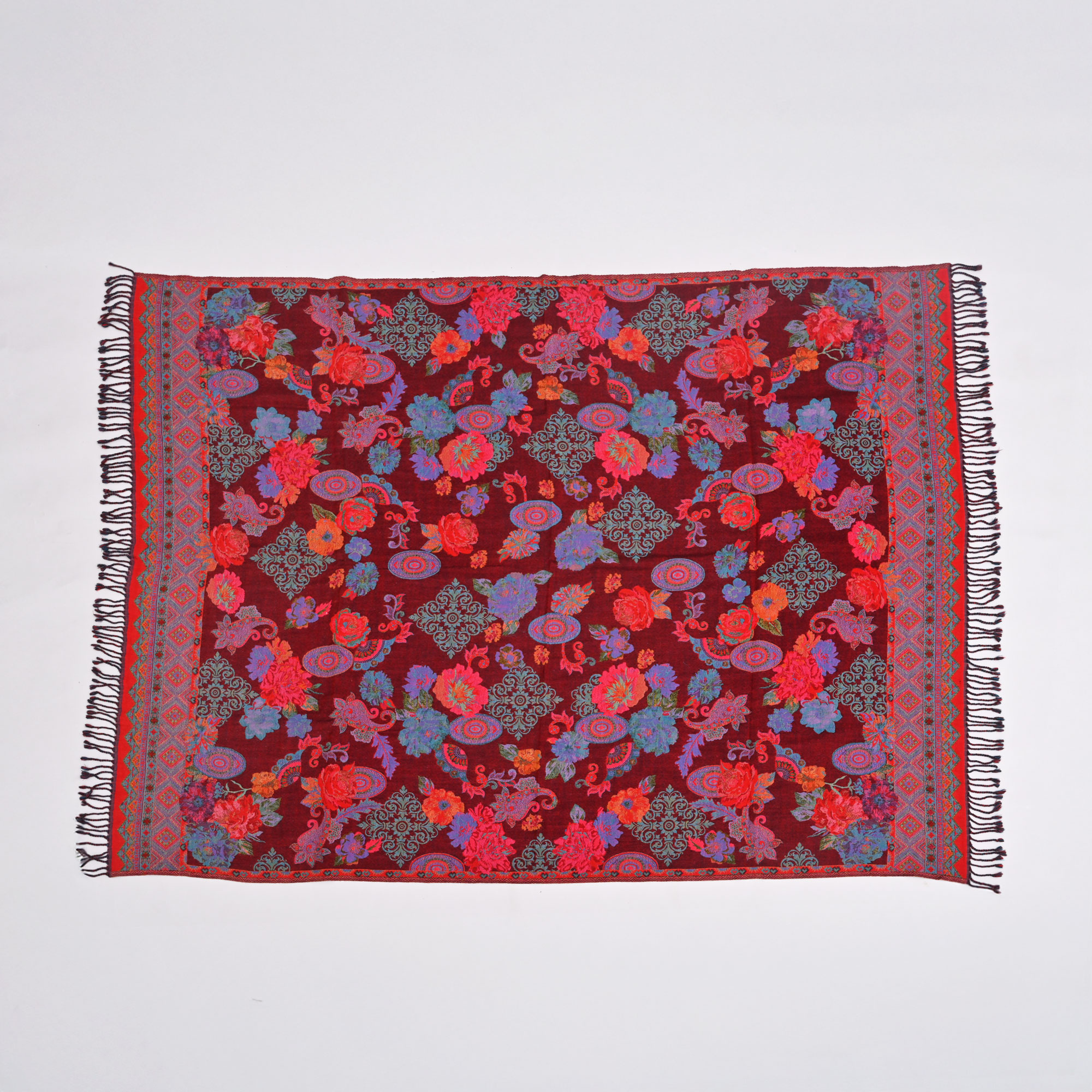 Crimson Royale Fine Wool Throw