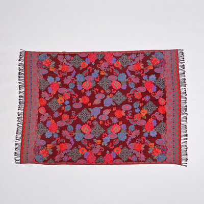 Crimson Royale Fine Wool Throw
