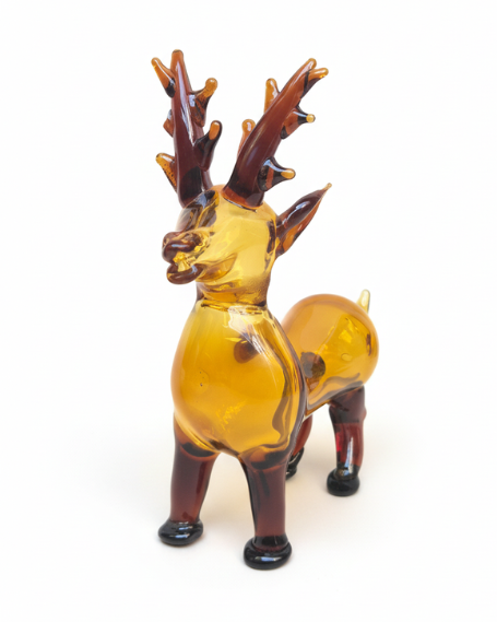 Amber Stag — Handblown Glass Sculpture