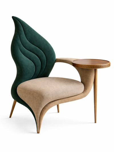 Aurax Accent Chair with Integrated Side Table