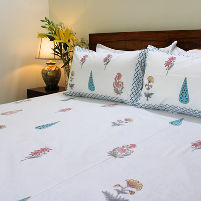 Colors Of The Garden Handblock Bedsheet