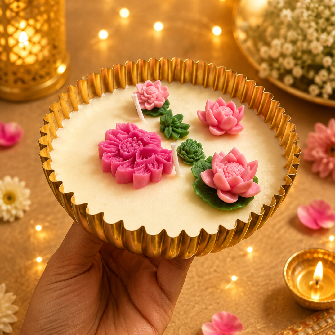 Twin Aura Urli Candle Set of 2 | Lemon Grass Diwali Candles - https://artecasa.in/
