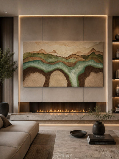 Veins of the Earth Textured Landscape for Modern Interiors