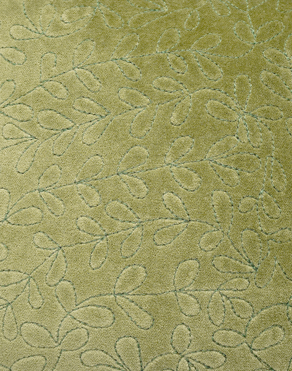 Set Of 2 - Green Embroidery Cushion Cover - 12"X12"