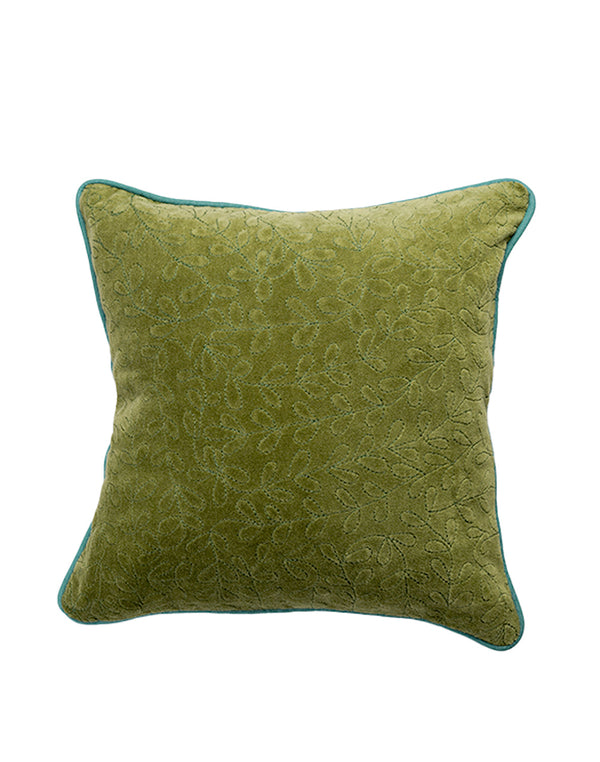 Set Of 2 - Green Embroidery Cushion Cover - 12"X12"