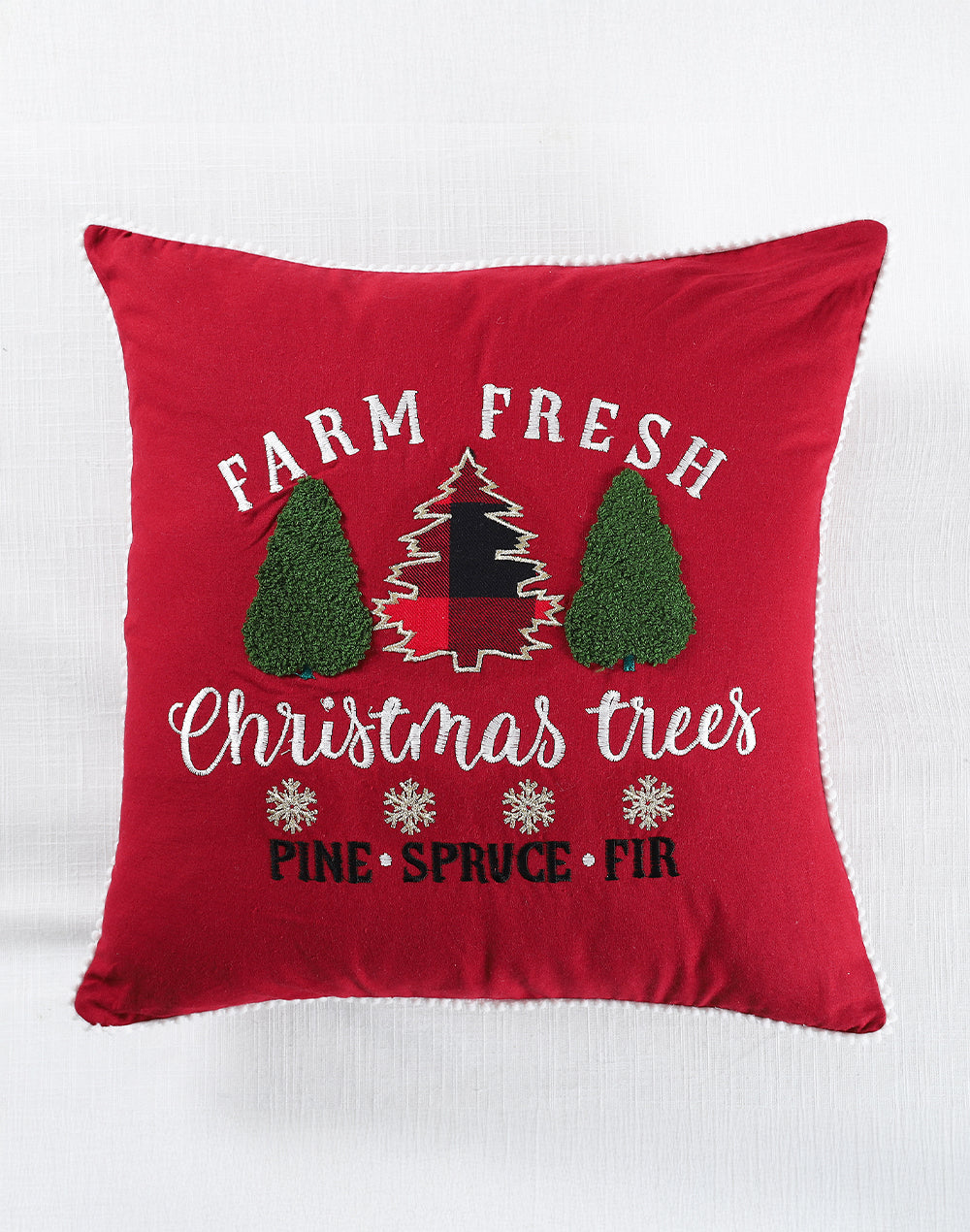 CUSHION COVER Embroidery FARM FRESH