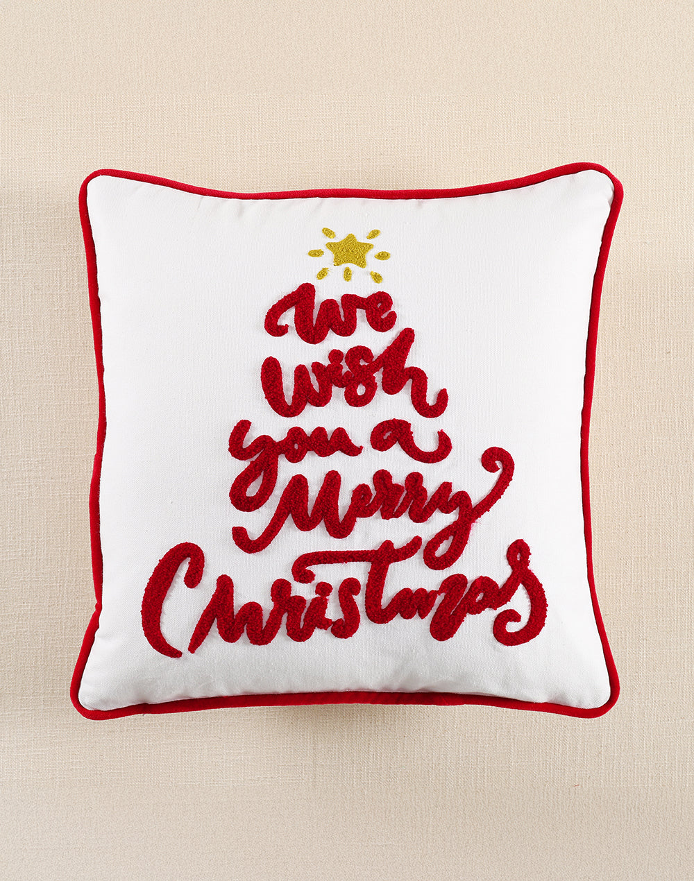 CUSHION COVER Embroidery MERRY WISHES