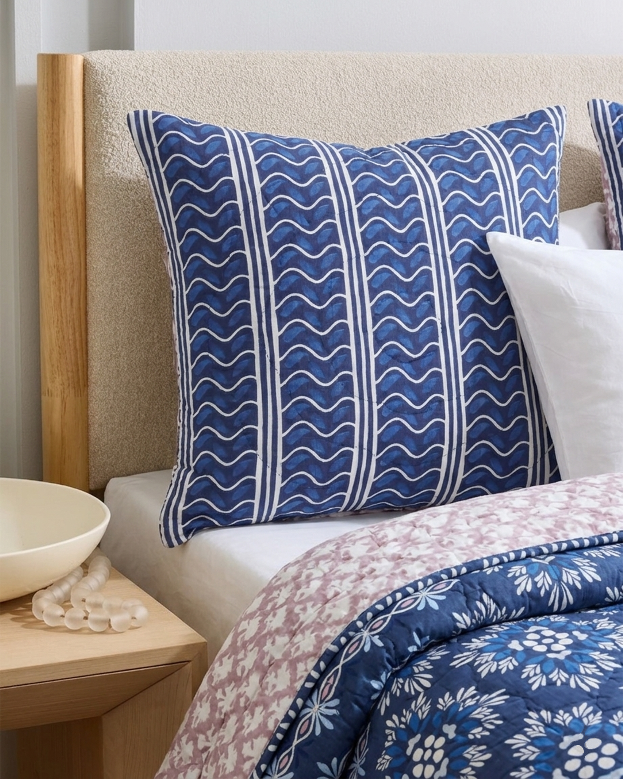 Mica Blue Quilted Sham - 26"x 26"