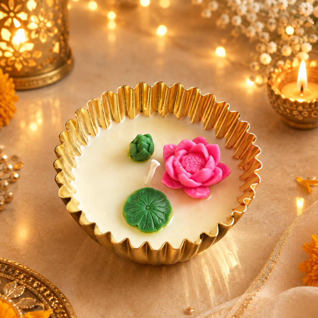 Twin Aura Urli Candle Set of 2 | Lemon Grass Diwali Candles - https://artecasa.in/