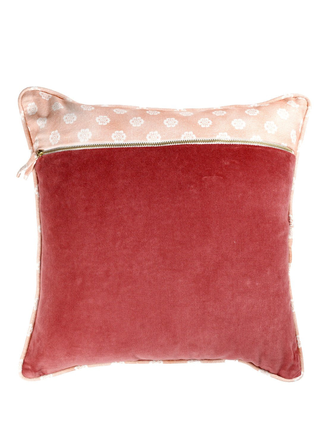 Rahat Red Velvet Embroidered Cushion Cover-16"x16"