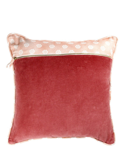 Rahat Red Velvet Embroidered Cushion Cover-18"x18"