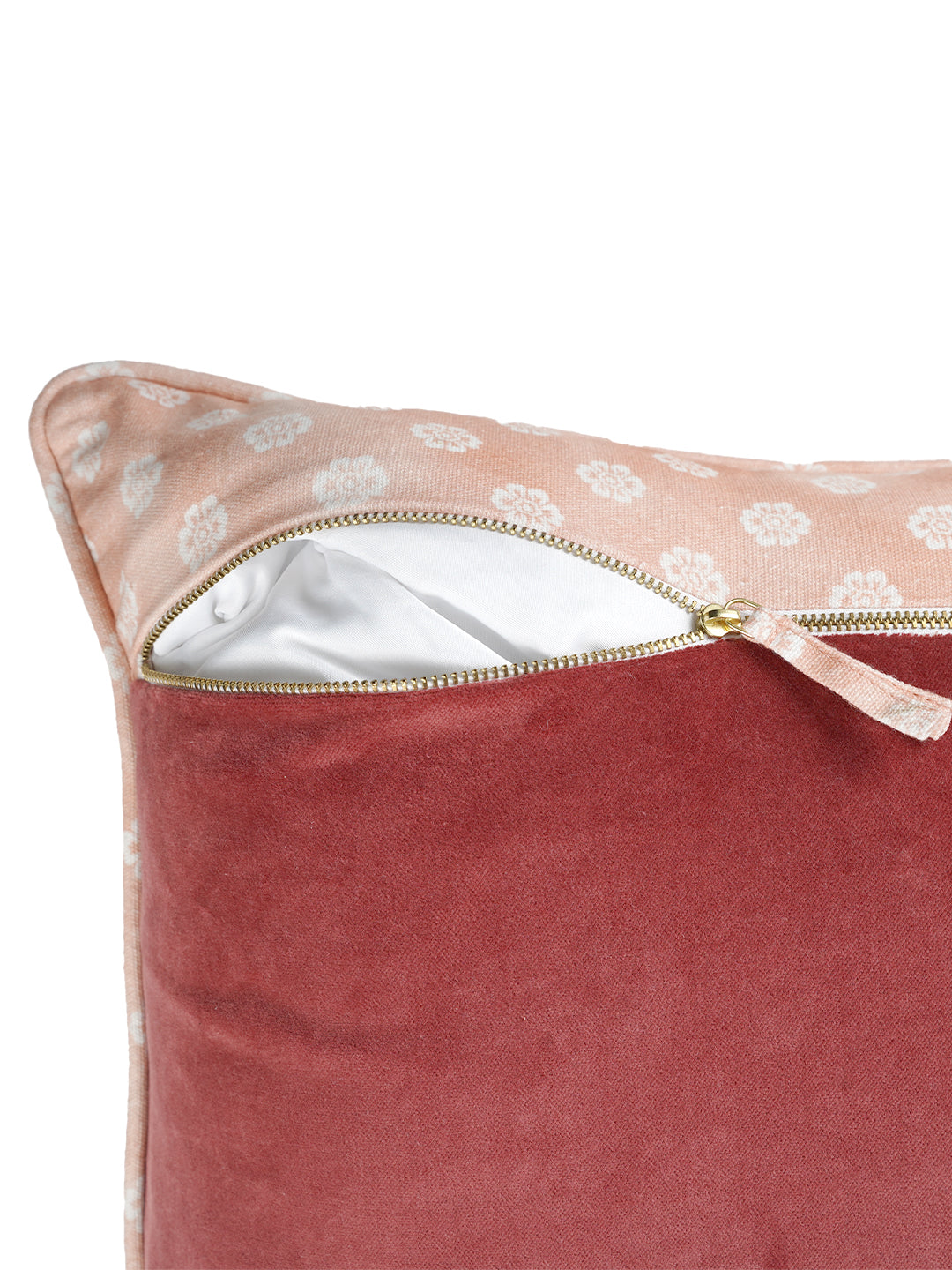 Rahat Red Velvet Embroidered Cushion Cover-16"x16"
