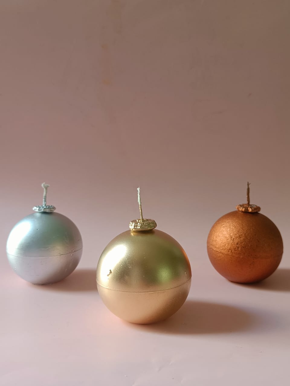 Holiday Baubles Candles - Set of 3