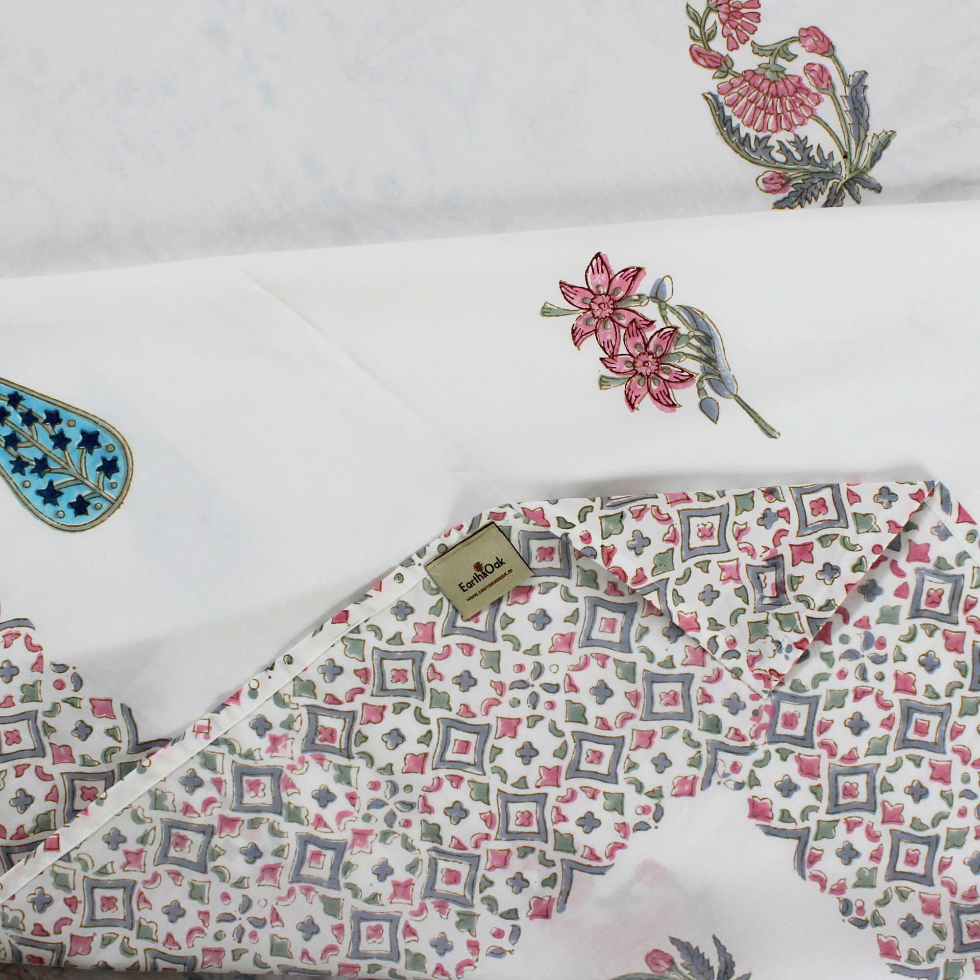 Colors Of The Garden Handblock Bedsheet