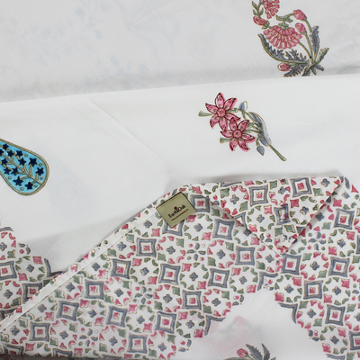 Colors Of The Garden Handblock Bedsheet