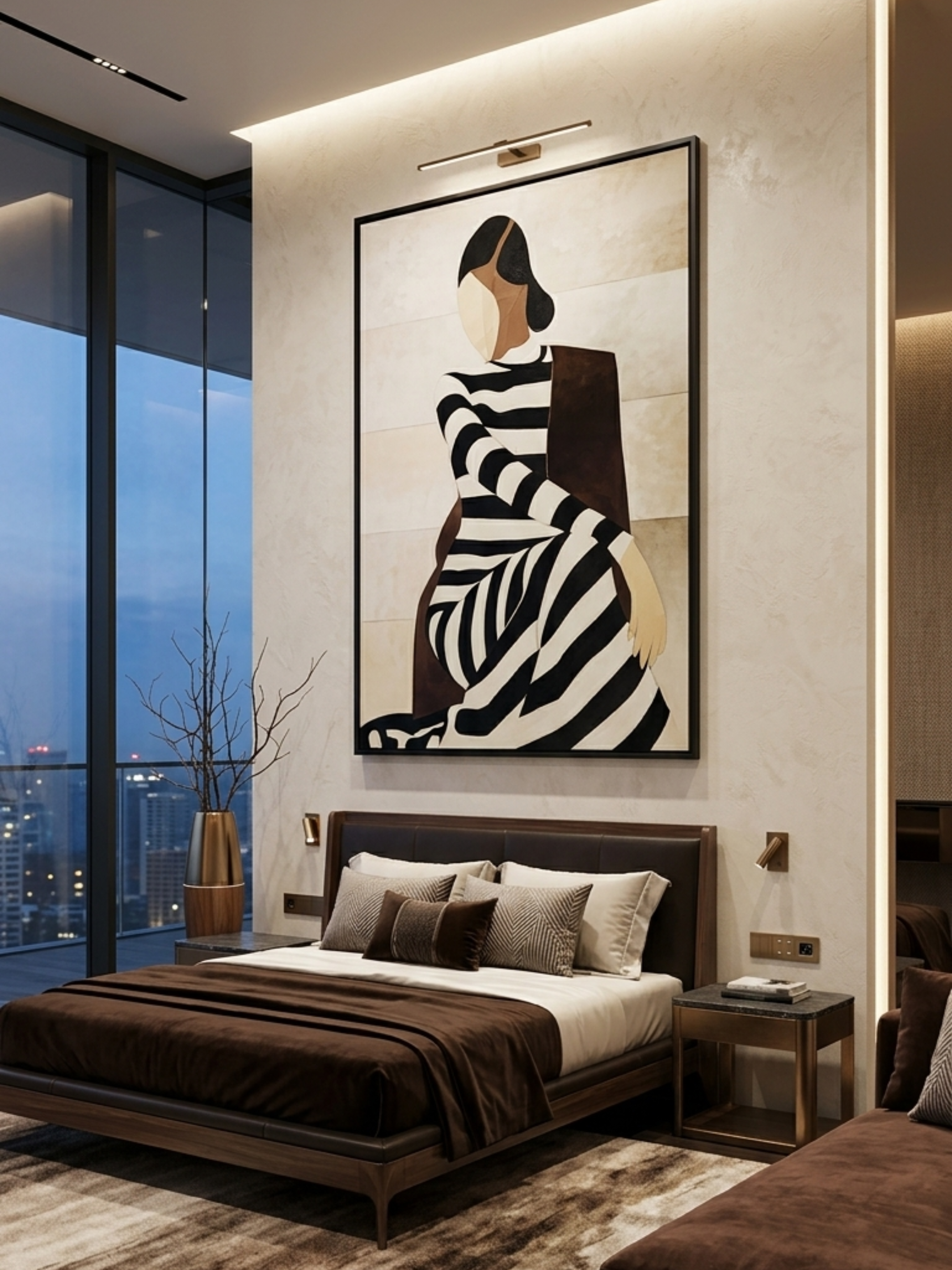Linear Muse Modern Leather Wall Art - Product Image 
