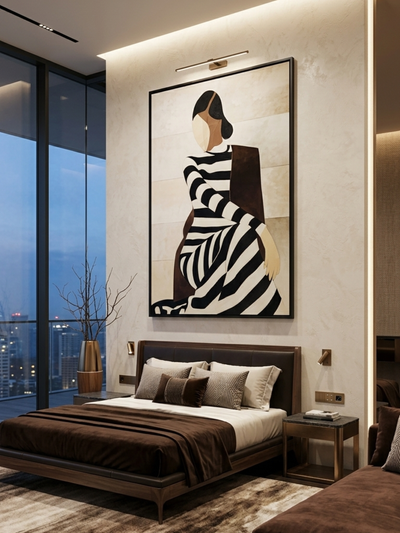 Linear Muse Modern Leather Wall Art