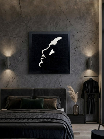Quiet Gaze Leather Wall Art for Modern Home Interiors
