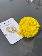 Crochet marigold keychain