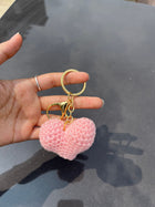 Crochet heart keychain