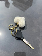 Crochet heart keychain