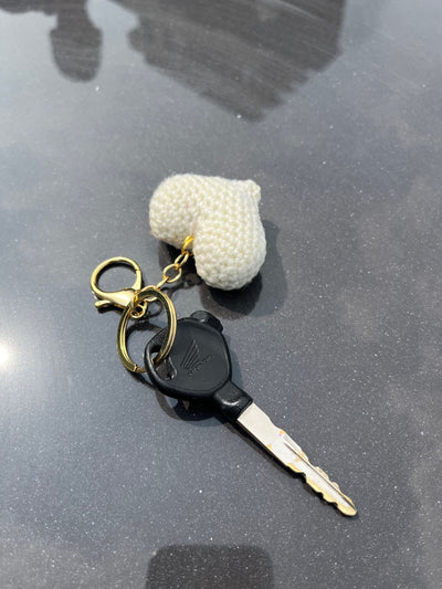 Crochet heart keychain