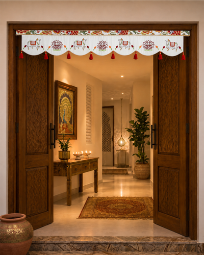 White Pichwai Bandherwal - 114cm length