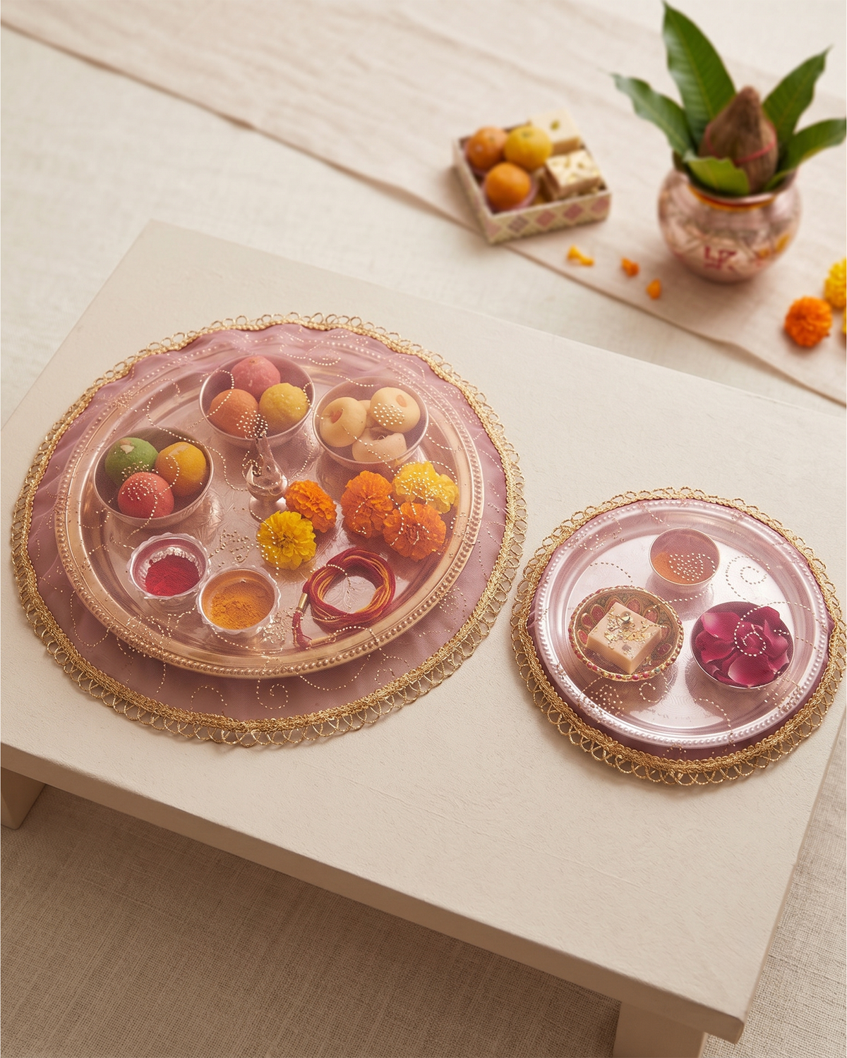 Tissue Thali Cover Set of 2 ( Diameter- 20" &16")