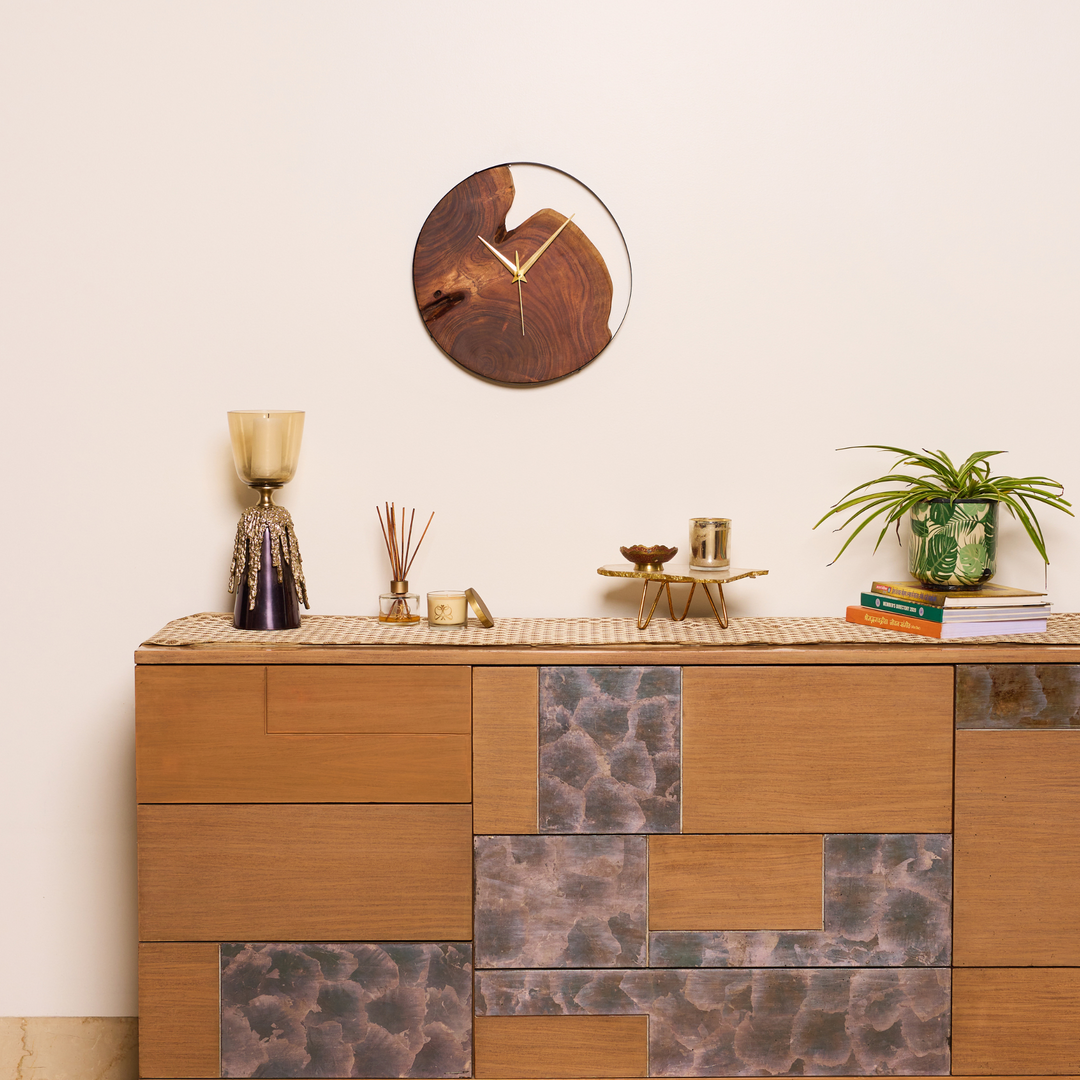 Stylish Wooden Wall Clock – Acacia Wood