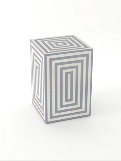 Inlay Rectangular Bedside Table - Layla