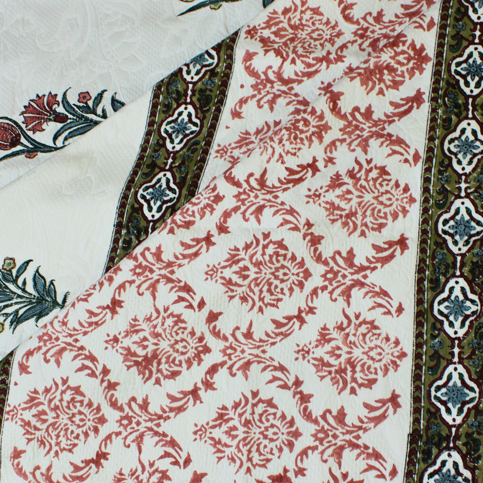 Anand Bagh Jaquard Handblock Bedcover