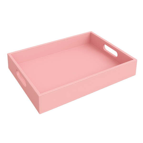 Pu Leather Foldable Tray with Metal Stand (Pink)