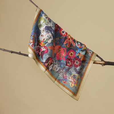 Wild Eden-Mulberry Silk Scarf