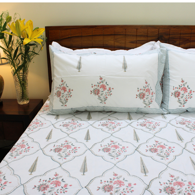 Colors Of The Garden Handblock Bedsheet
